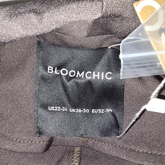 Womens Brown Dress Jacket with Animal Print Accents Boomchic Size 22-24 - Picture 6 of 11